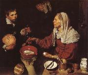 VELAZQUEZ, Diego Rodriguez de Silva y The Woman Fry eggs painting